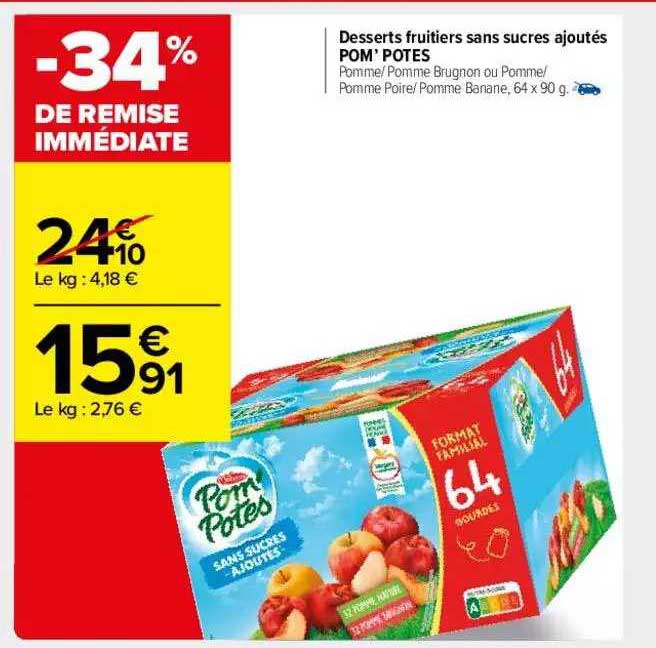 Desserts Fruitiers Sans Sucres Ajoutés Pom'potes