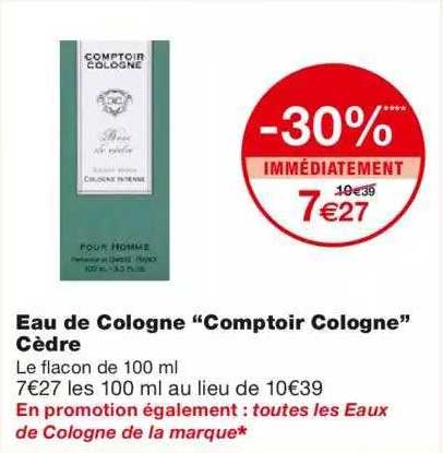 Eau De Cologne "comptoir Cologne" Cèdre