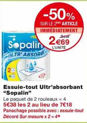 Essuie-tout Ultr'absorbant "sopalin"