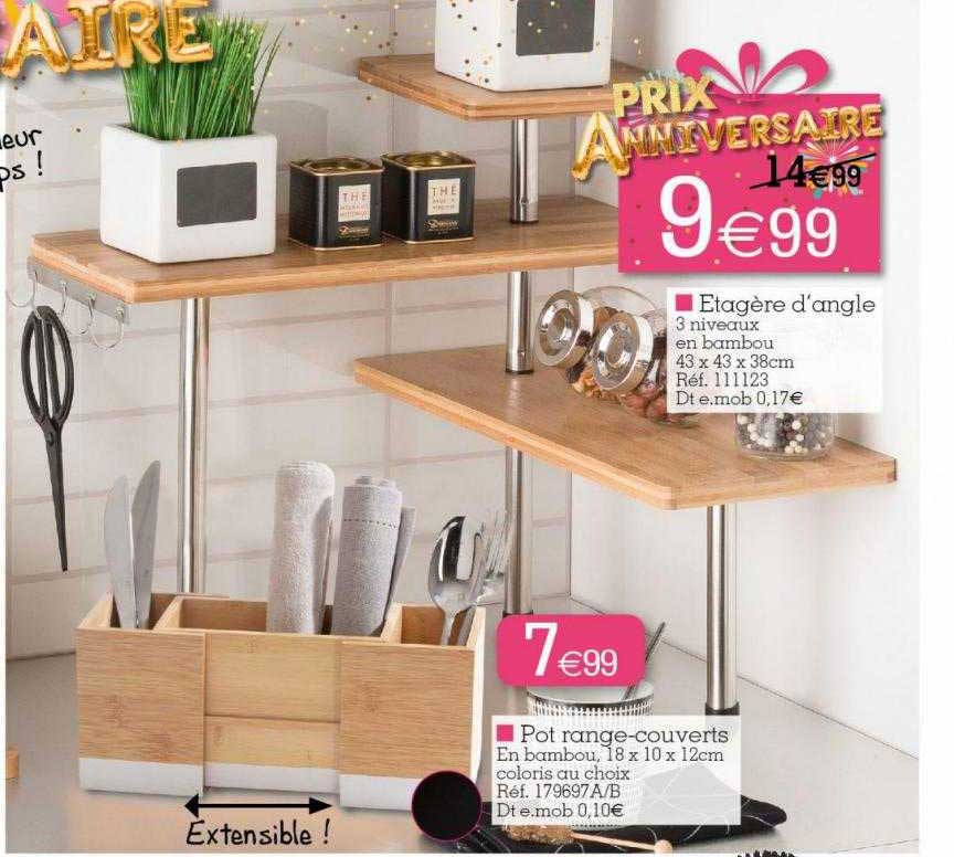 étagère d'angle, pot range-couverts