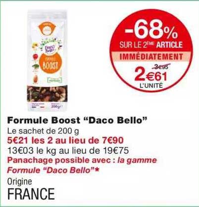 formule boost "daco bello"