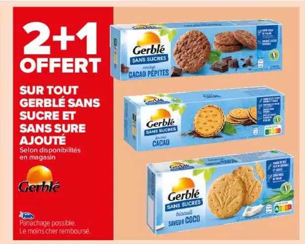 gerblé sans sucre et sans sucre ajouté