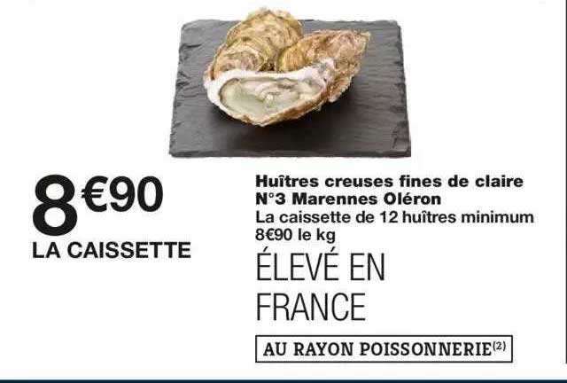 huîtres creuses fines de claire n°3 marennes oléron