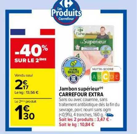 Jambon Supérieur Carrefour Extra