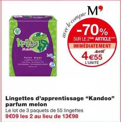lingettes d'apprentissage "kandoo" parfum melon