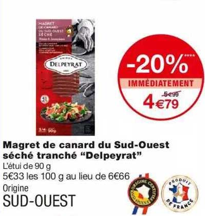 magret de canard du sud-ouest séché tranché "delpeyrat"
