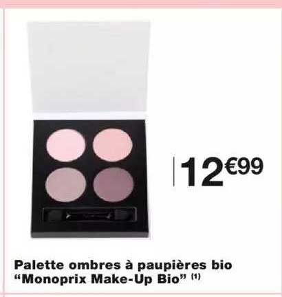 palette ombres à paupières bio "monoprix make-up bio"