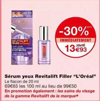 sérum yeux revitalift filler "l'oréal"