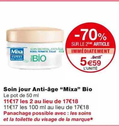 Soin Jour Anti-âge "mixa" Bio