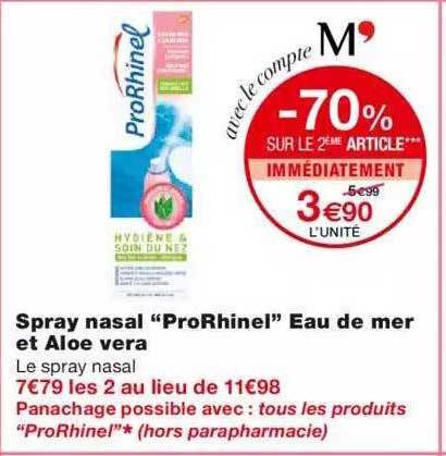 spray nasal "proRhinel" eau de mer et aloé vera