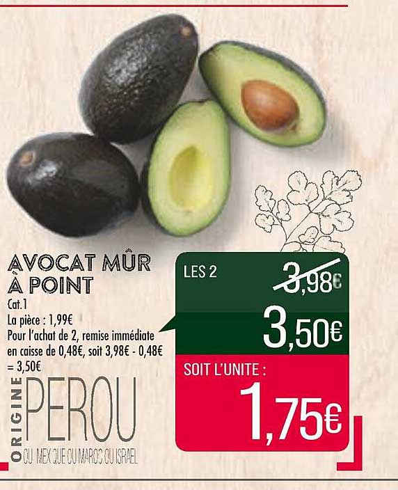 avocat mûr à point