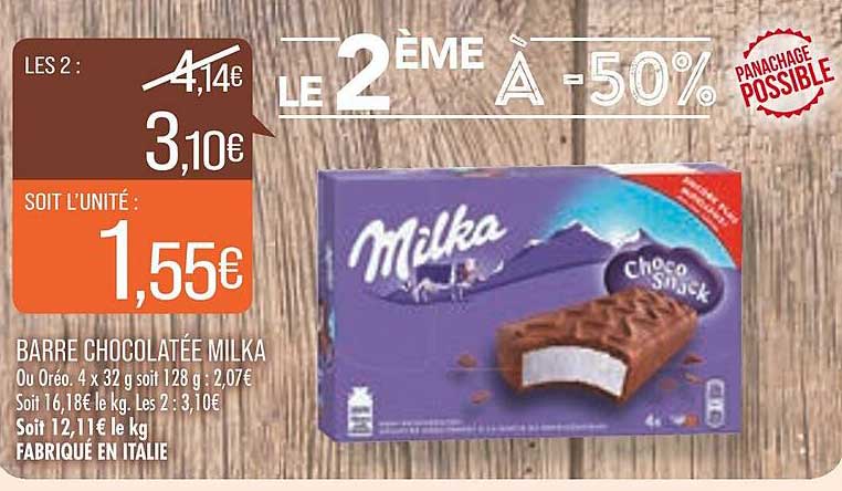 barre chocolatée milka
