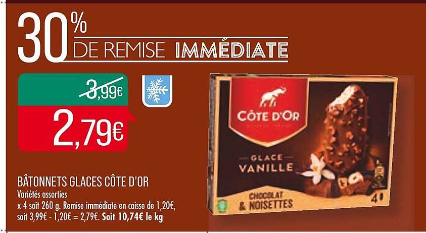 Bâtonnets Glaces Côte D'or