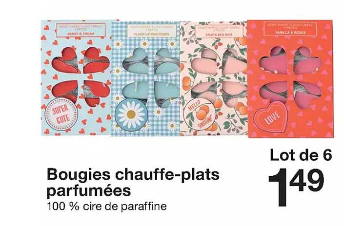 bougies chauffe-plats parfumées