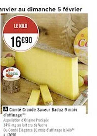 comté grande saveur badoz 9 mois d'affinage