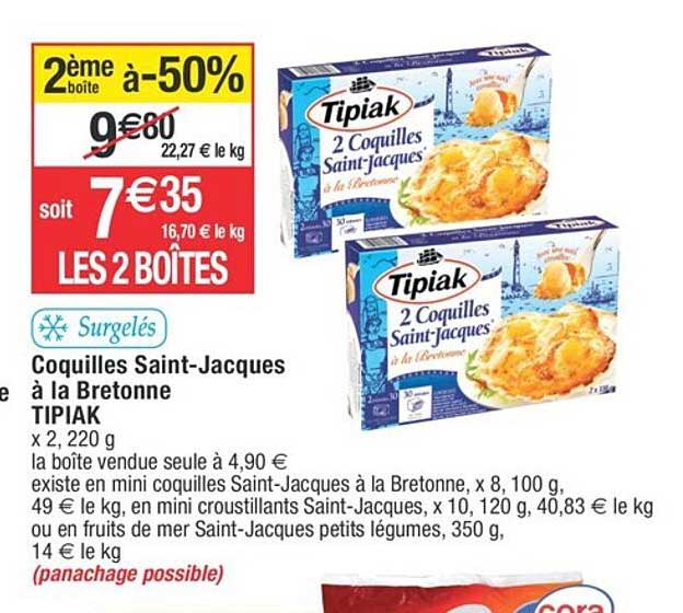 Coquilles Saint-jacques à La Bretonne Tipiak