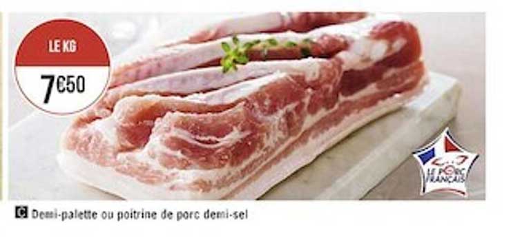demi-palette ou poitrine de porc demi-sel