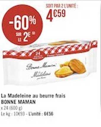 la madeleine au beurre frais bonne maman