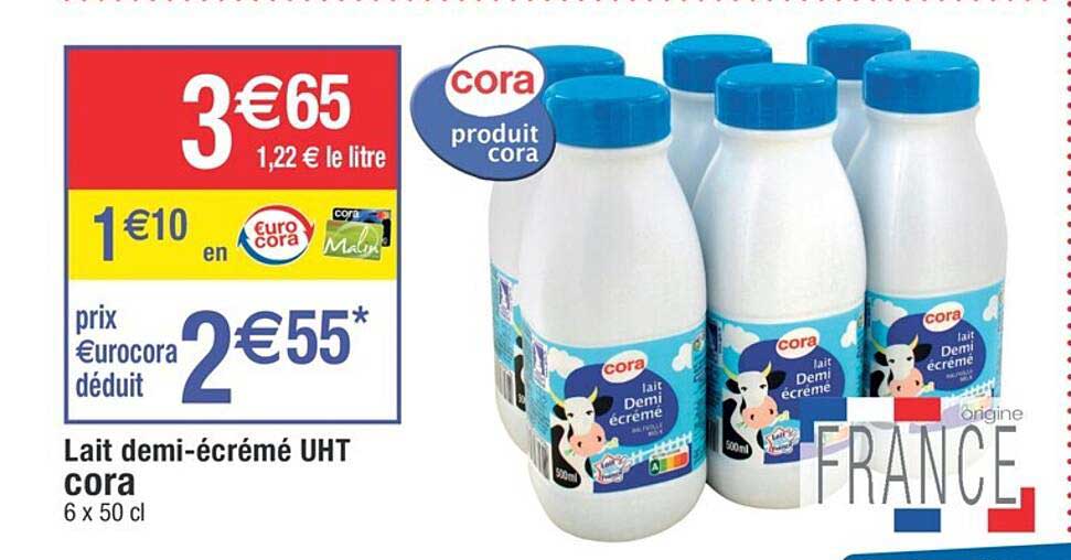 lait demi-écrémé uht cora