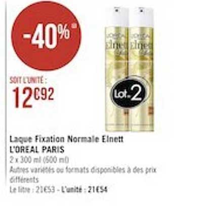laque fixation normale elnett l'oréal paris