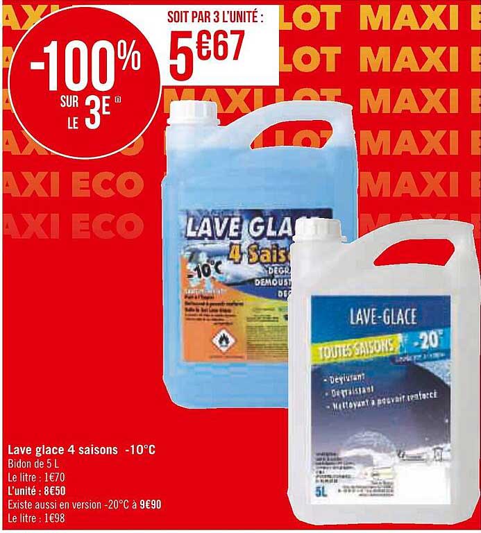 lave glace 4 saisons -10°c
