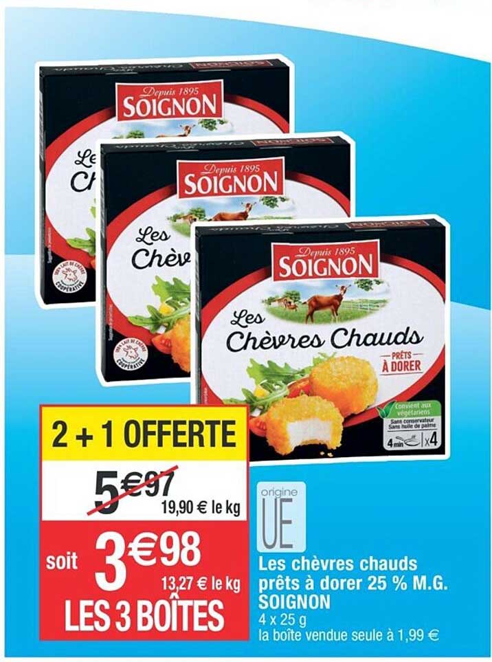 les chèvres chauds prêts à dorer 25% m.g. soignon