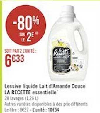 lessive liquide lait d'amande douce la recette essentielle