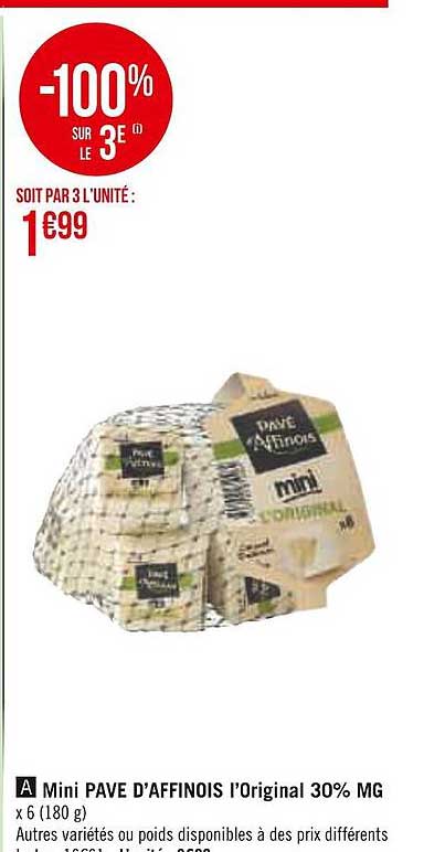 Mini Pavé D'affinois L'original 30% Mg