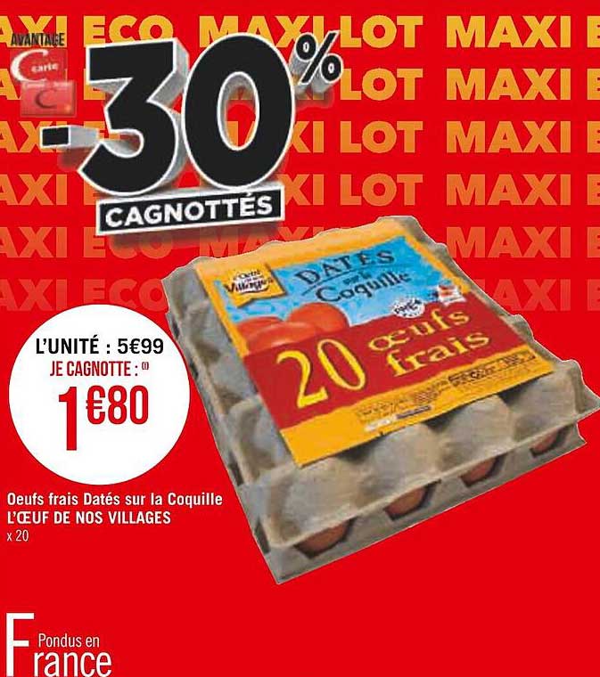 œufs frais datés sur la coquille l'œuf de nos villages