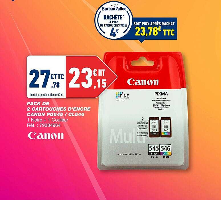 pack de cartouches d'encre canon pg545 - cl546