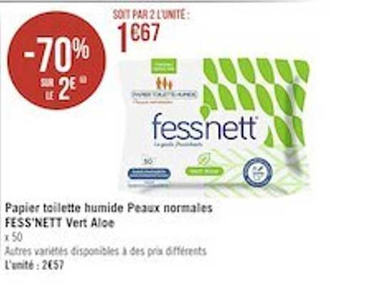 papier toilette humide peaux normales fess'nett vert aloe