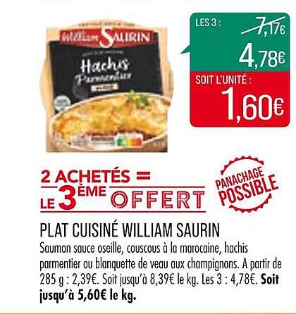 plat cuisiné william saurin