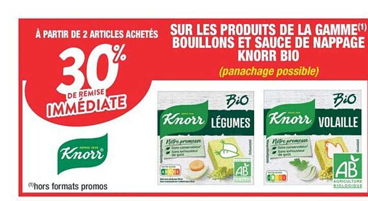 produits de la gamme bouillons et sauce de nappage knorr bio