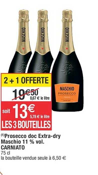 prosecco doc extra-dray maschio 11% vol. carniato