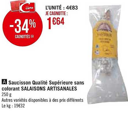 saucisson qualité supérieure sans colorant salaisons artisanales