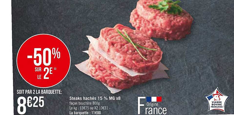 Steaks Hachés 15% Mg X8