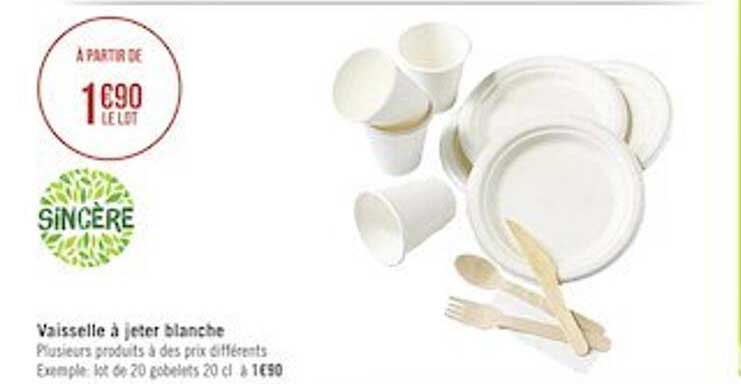 vaisselle à jeter blanche sincère