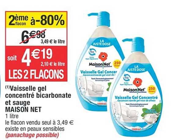 vaisselle gel concentré bicarbonate et sauge maison net