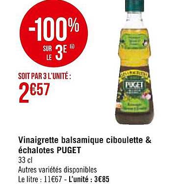 Vinaigrette Balsamique Ciboulette & échalotes Puget