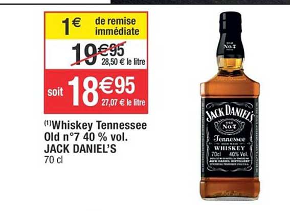 whiskey tennessee old n°7 40% vol. jack daniel's