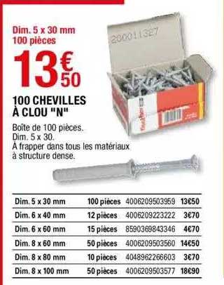 100 chevilles à clou "n"
