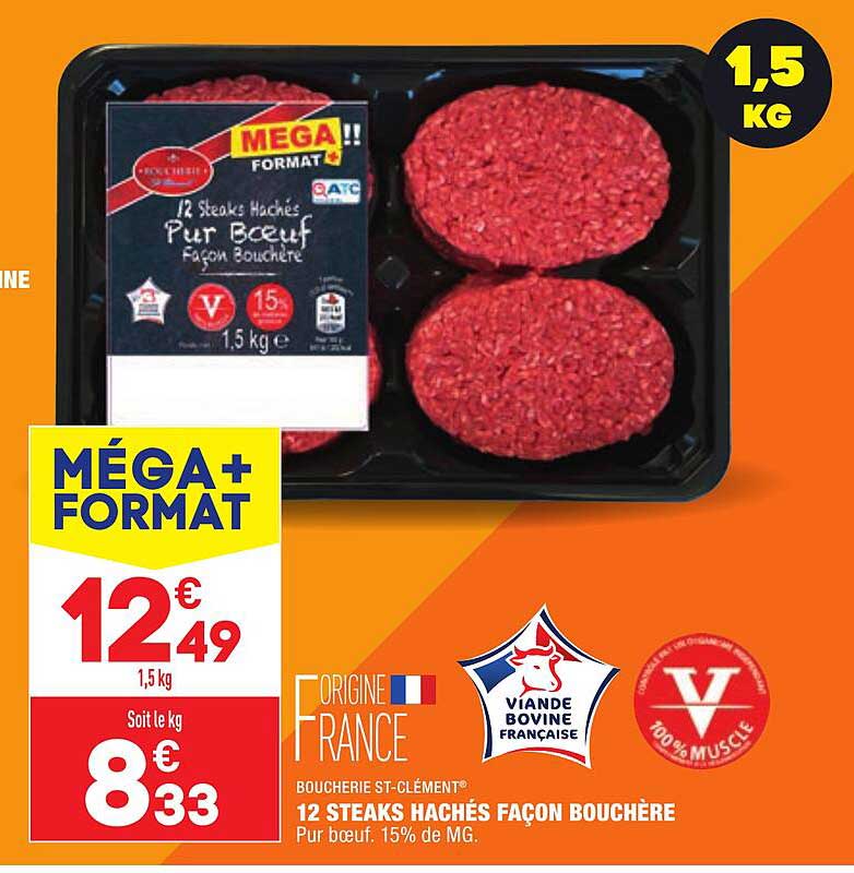 12 steaks hachés façon bouchère