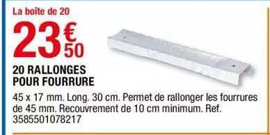 20 rallonges pour fourrure