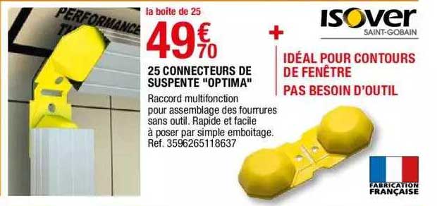 25 connecteurs de suspente "optima" isover