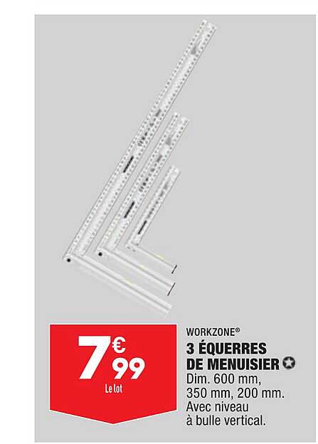 3 équerres de menuisier workzone