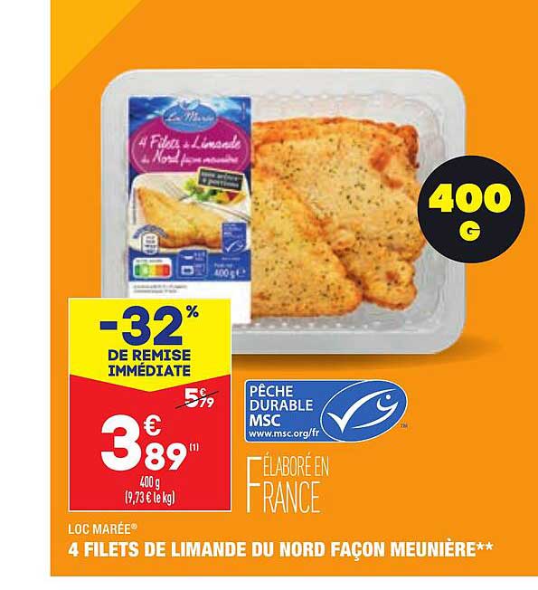 4 filets de limande du nord façon meunière loc marée