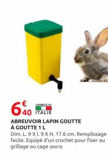 abreuvoir lapin goutte à goutte 1 l