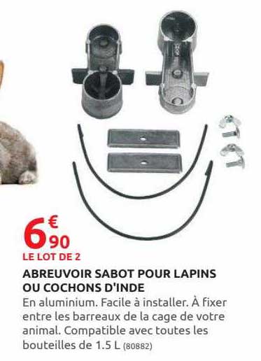 abreuvoir sabot pour lapins ou cochons d'inde