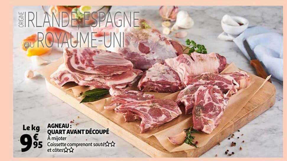 agneau : quart avant découpé