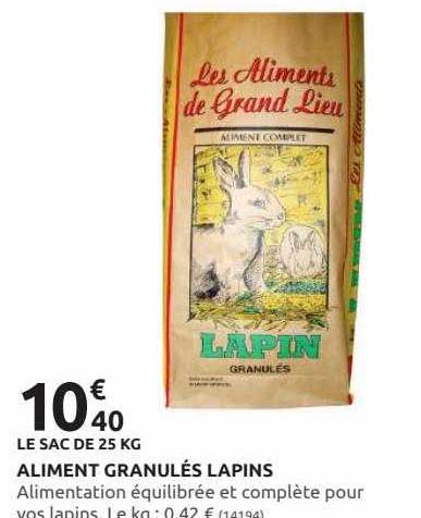 aliment granulés lapins